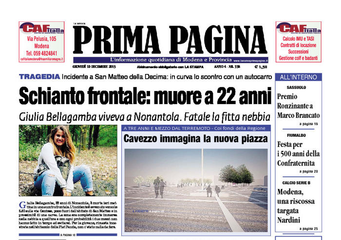 Prima Pagina - Giovedì 10 Dicembre 2015