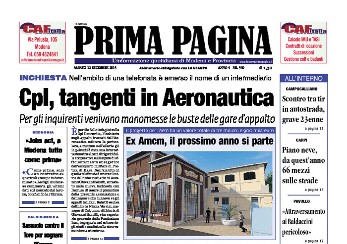 Prima Pagina - Sabato 12 Dicembre 2015