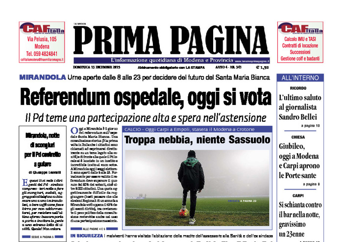 Prima Pagina - Domenica 13 Dicembre 2015