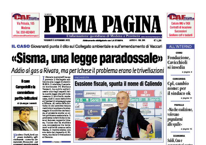 Prima Pagina - Venerdì 6 Novembre 2015