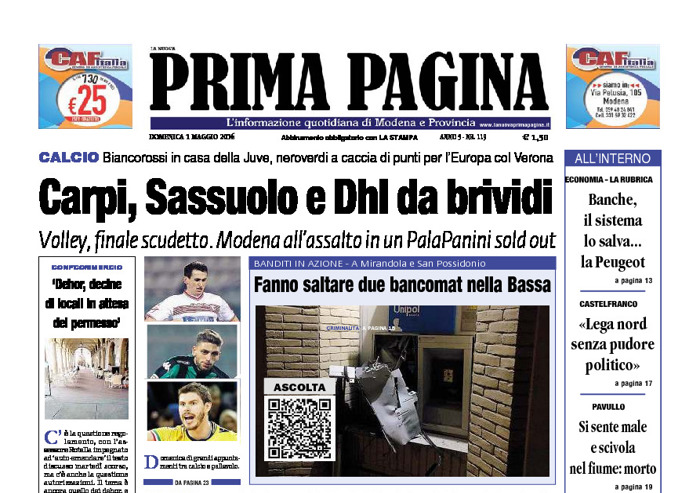 Prima Pagina - Domenica 1 Maggio 2016