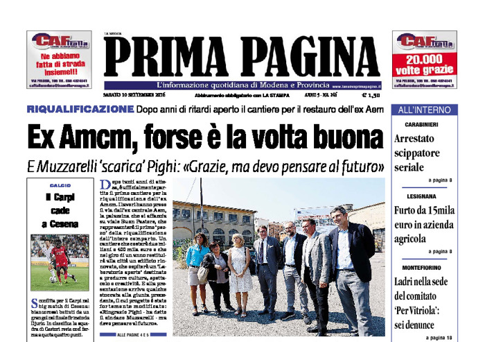 Prima Pagina - Sabato 10 Settembre 2016