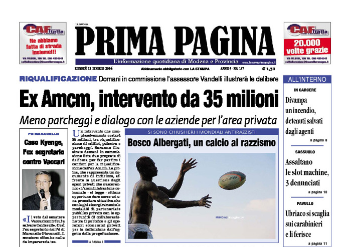 Prima Pagina - Lunedì 11 Luglio 2016