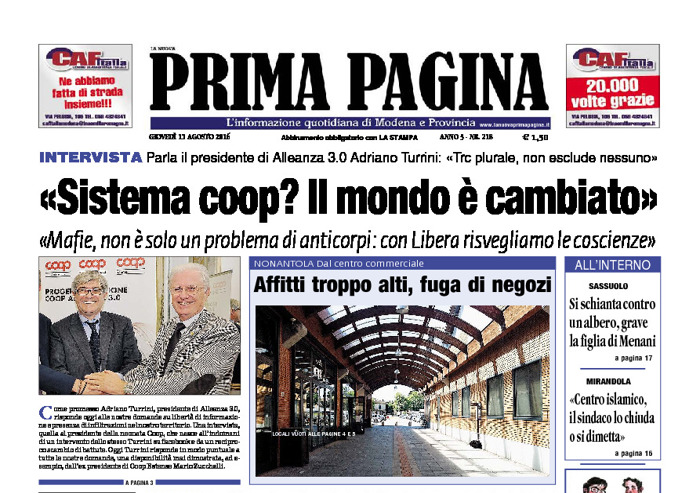 Prima Pagina - Giovedì 11 Agosto 2016