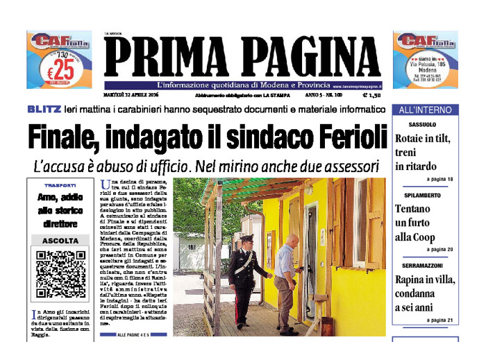 Prima Pagina - Martedì 12 Aprile 2016
