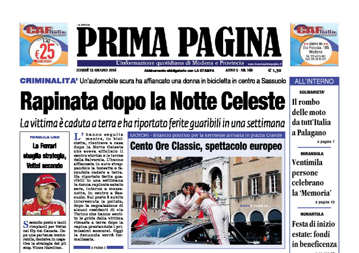 Prima Pagina - Lunedì 13 Giugno 2016
