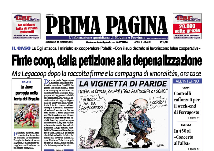 Prima Pagina - Domenica 14 Agosto 2016