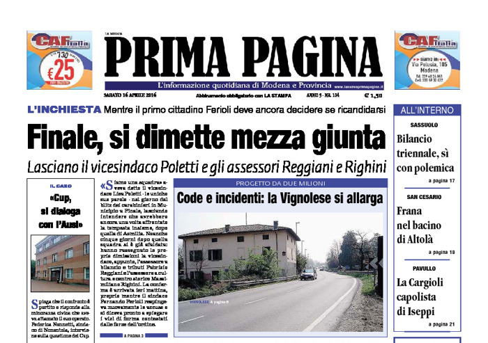 Prima Pagina - Sabato 16 Aprile 2016