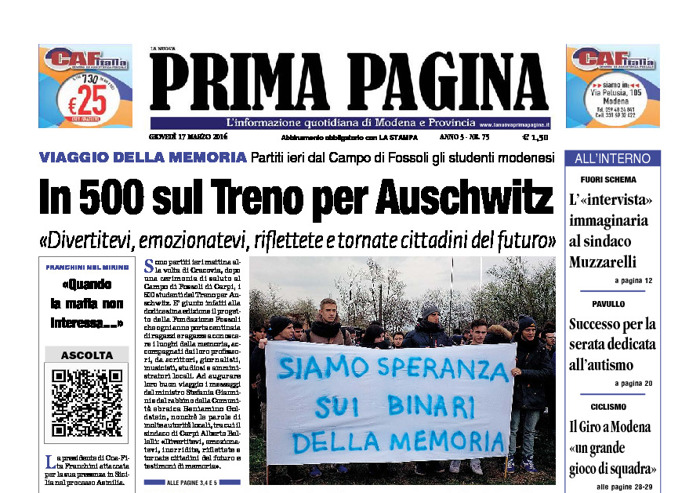 Prima Pagina - Giovedì 17 Marzo 2016
