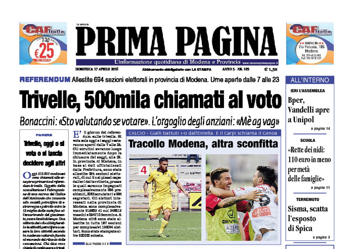 Prima Pagina - Domenica 17 Aprile 2016