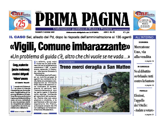 Prima Pagina - Venerdì 17 Giugno 2016
