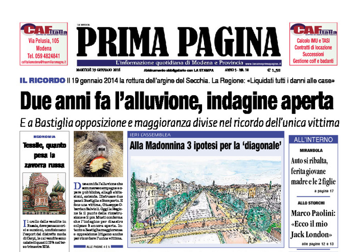 Prima Pagina - Martedì 19 Gennaio 2016