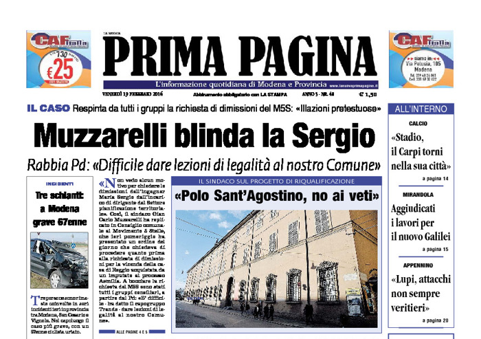 Prima Pagina - Venerdì 19 Febbraio 2016