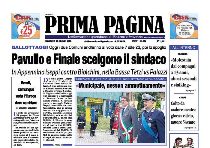 Prima Pagina - Domenica 19 Giugno 2016