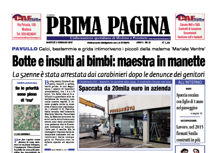 Prima Pagina - Martedì 2 Febbraio 2016