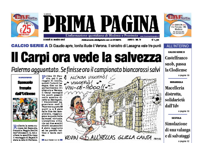 Prima Pagina - Lunedì 21 Marzo 2016