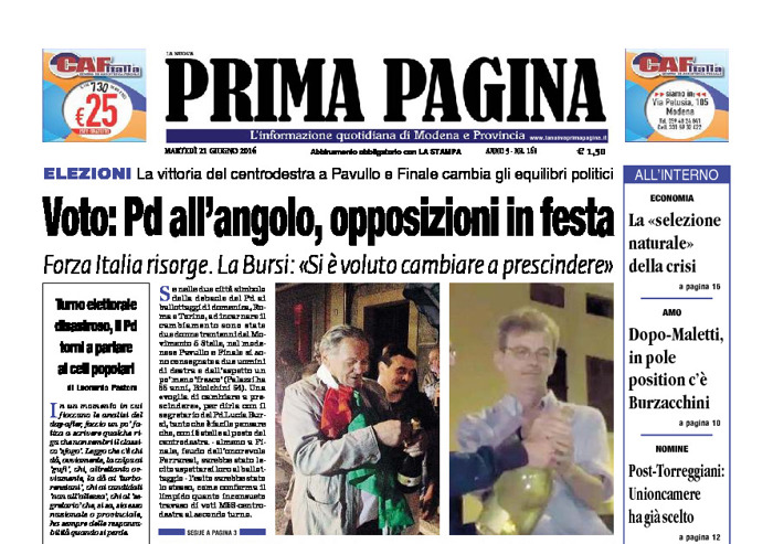 Prima Pagina - Martedì 21 Giugno 2016
