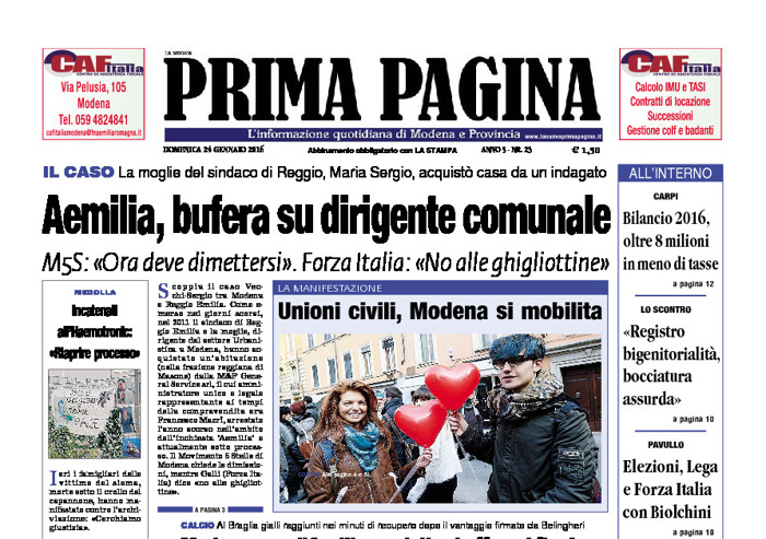 Prima Pagina - Domenica 24 Gennaio 2016