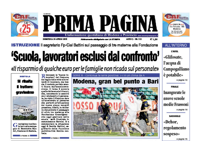 Prima Pagina - Domenica 24 Aprile 2016