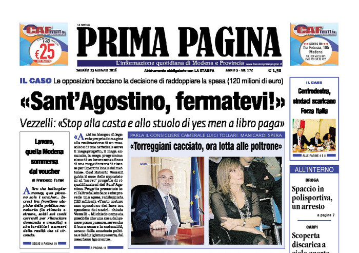 Prima Pagina - Sabato 25 Giugno 2016