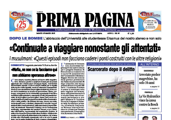 Prima Pagina - Sabato 26 Marzo 2016