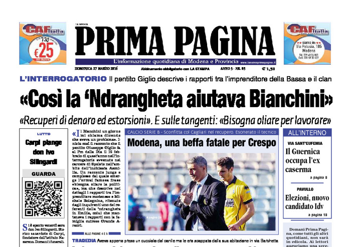 Prima Pagina - Domenica 27 Marzo 2016