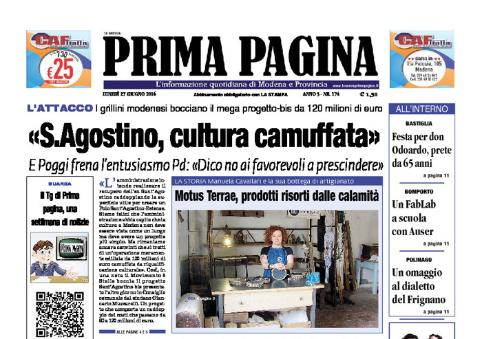Prima Pagina - Lunedì 27 Giugno 2016