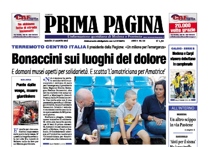 Prima Pagina - Sabato 27 Agosto 2016