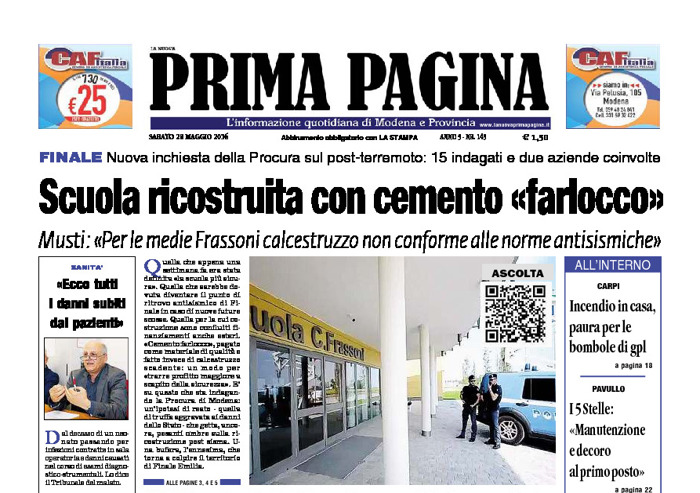 Prima Pagina - Sabato 28 Maggio 2016