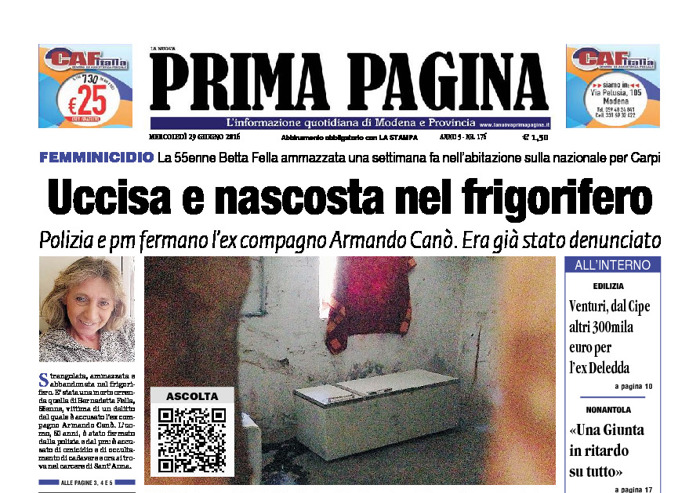 Prima Pagina - Mercledì 29 Giugno 2016