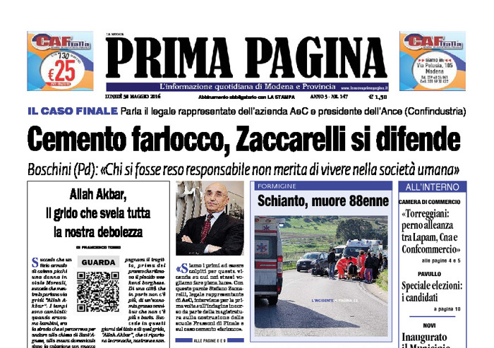Prima Pagina - Lunedì 30 Maggio 2016