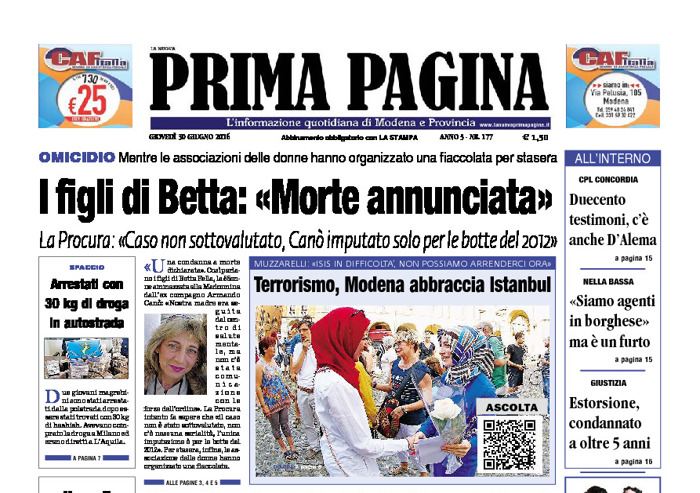 Prima Pagina - Giovedì 30 Giugno 2016