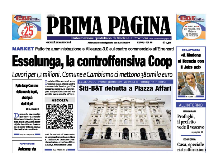 Prima Pagina - Giovedì 31 Marzo 2016