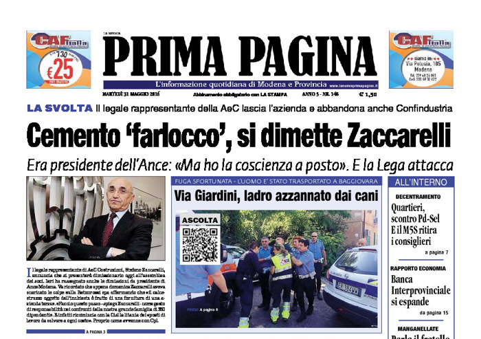 Prima Pagina - Martedì 31 Maggio 2016
