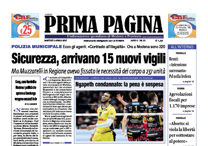 Prima Pagina - Martedì 5 Aprile 2016