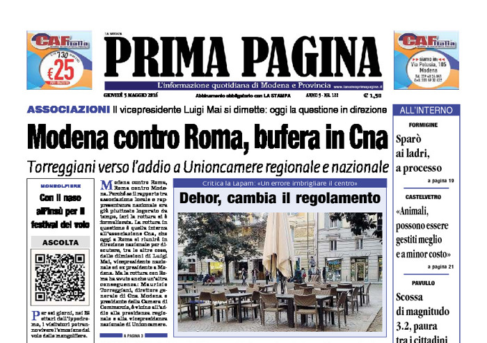 Prima Pagina - Giovedì 5 Maggio 2016