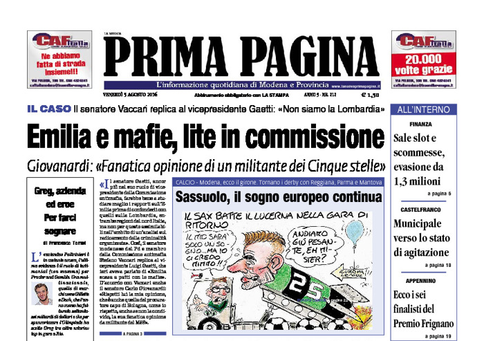 Prima Pagina - Venerdì 5 Agosto 2016