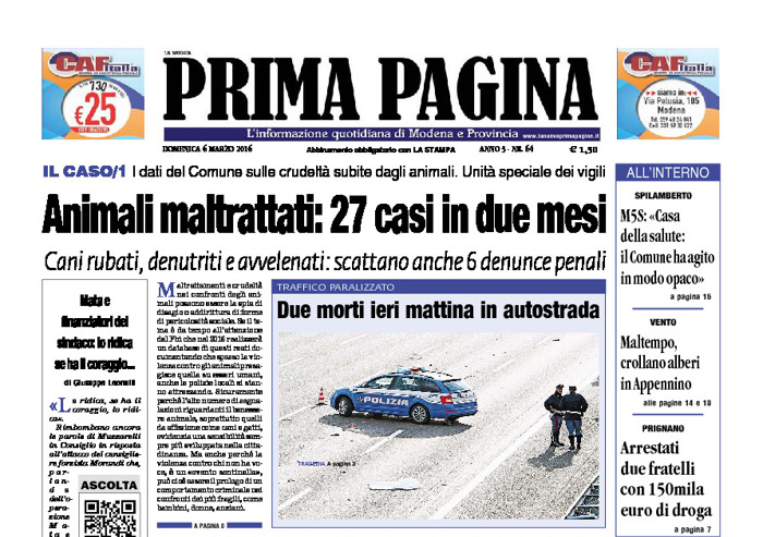 Prima Pagina - Domenica 6 Marzo 2016
