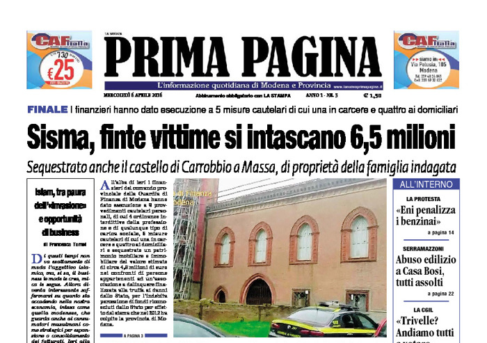 Prima Pagina - Mercledì 6 Aprile 2016