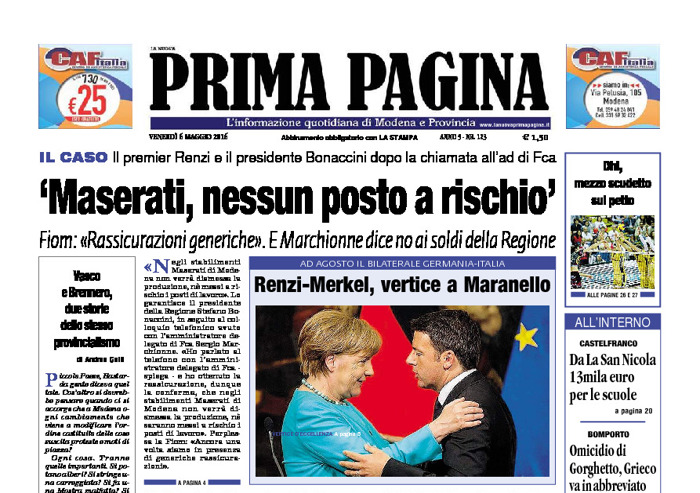 Prima Pagina - Venerdì 6 Maggio 2016