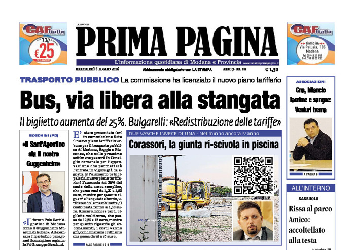 Prima Pagina - Mercledì 6 Luglio 2016