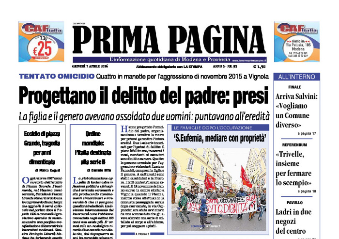 Prima Pagina - Giovedì 7 Aprile 2016