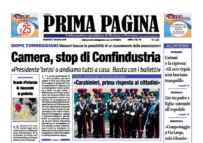 Prima Pagina - Martedì 7 Giugno 2016