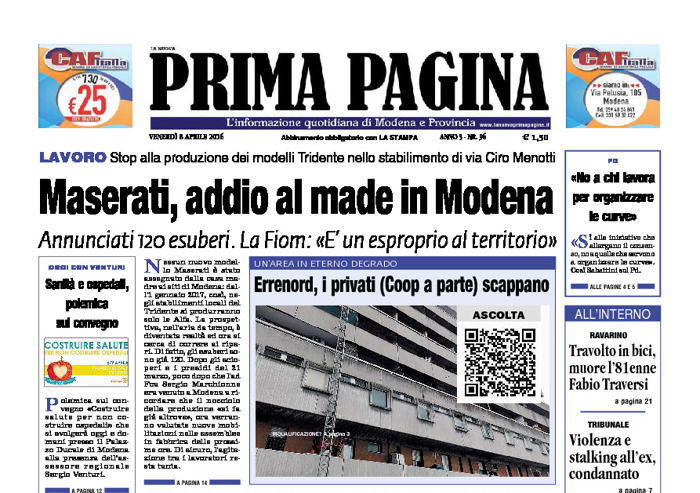 Prima Pagina - Venerdì 8 Aprile 2016