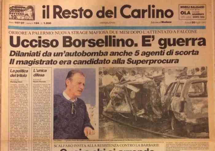Borsellino, venticinque anni fa la strage