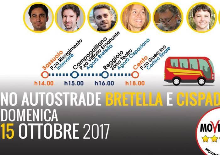 No a Bretella e Cispadana, il tour in bus dei 5 Stelle