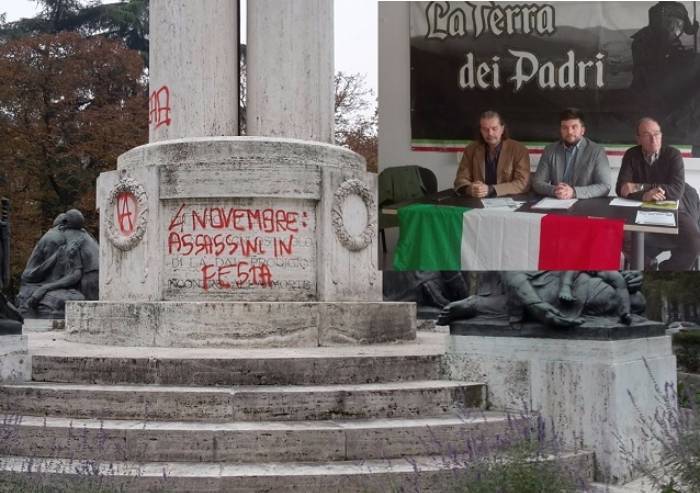 'Squadristi e fascisti? Cercateli in chi ha sfregiato il monumento'