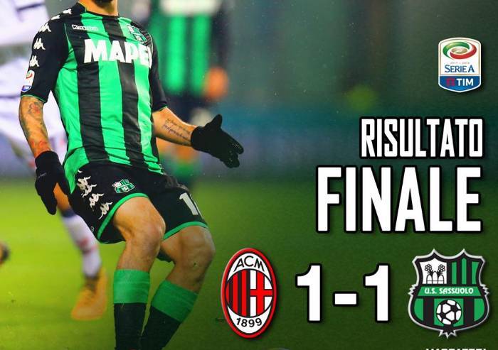 Il Sassuolo ferma il Milan: 1-1 a San Siro