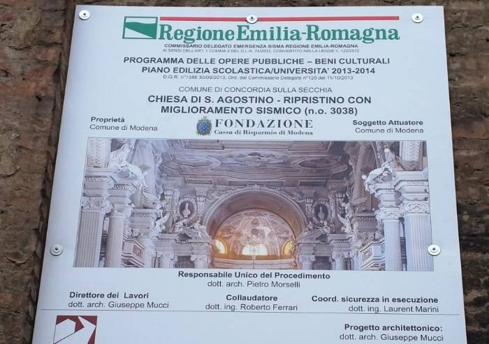 Lega Modena: 'Chiesa di Sant'Agostino: un nuovo terremoto'
