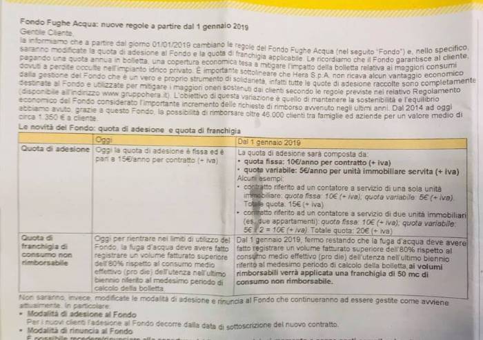 Fondo fughe acqua, ecco la stangata di Capodanno di Hera